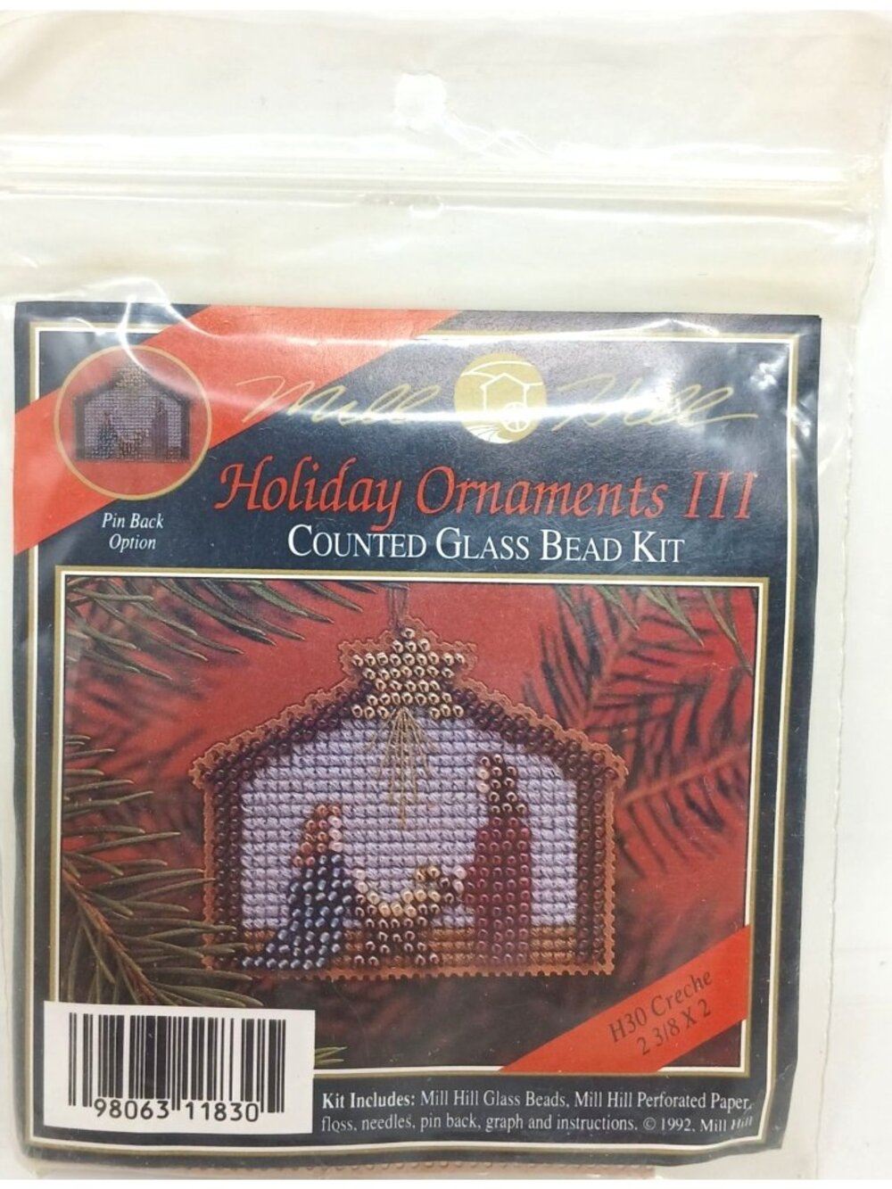 Mill Hill Holiday Ornament Counted Glass Bead Kit Nativity Scene VTG #M-4